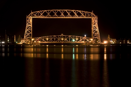 Duluth Lift Bridge At Night